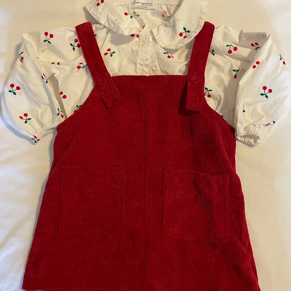 Toddler Girl Boutique Cherry Jumper Outfit 18mo